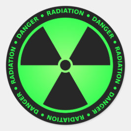 Warnung vor grüner Strahlung Runder Aufkleber