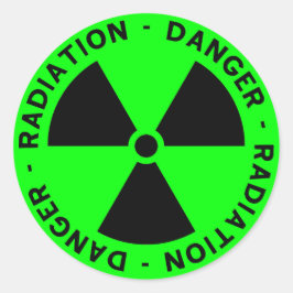 Warnung vor grüner Strahlung Runder Aufkleber