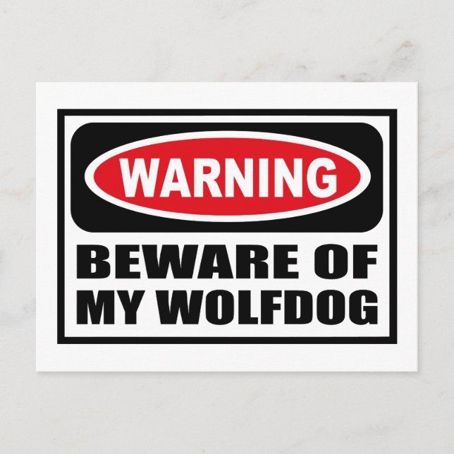 Warnung vor meinem WOLFDOG Postcard Postkarte (Vorderseite)