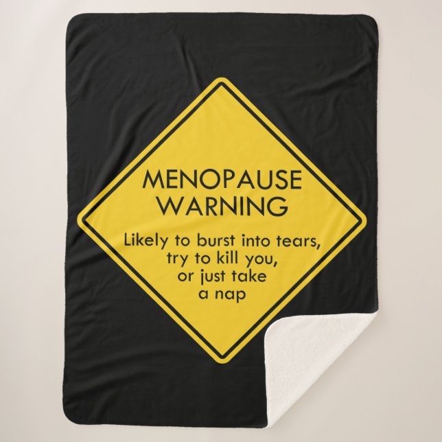 Warnung vor Menopause Sherpadecke (Vorderseite)