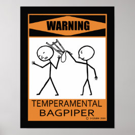 Warnung vor temporären Bagpiper Poster