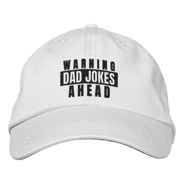 Warnung vor Vater Jokes Ahead Bestickte Baseballkappe (Vorderseite)