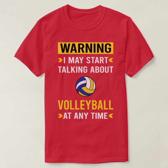 Warnung vor Volleyball T-Shirt (Design vorne)