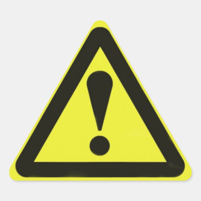 Warnung, Warnhinweis Dreieckiger Aufkleber (Vorderseite)