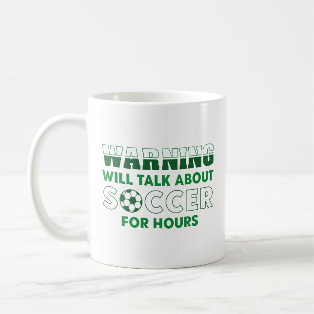 Warnung wird stundenlang über Fußball sprechen Kaffeetasse (Links)