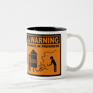 Warnung! Wissenschaft laufende © Kaffee-Tasse Zweifarbige Tasse