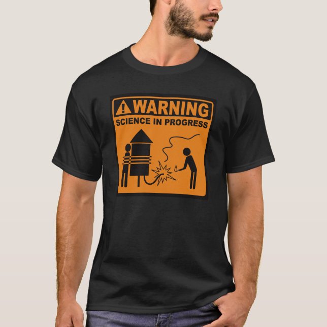 Warnung!  Wissenschaft laufendes © (Rocket) T-Shirt (Vorderseite)