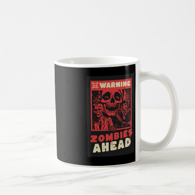 Warnung Zombies Halloween-Kostüm Kaffeetasse (Rechts)