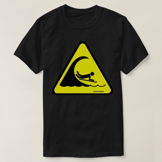 Warnzeichen für Bellyboarding T-Shirt (Design vorne)