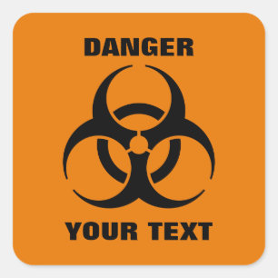 Warnzeichen für benutzerdefinierte Sicherheitskenn Quadratischer Aufkleber