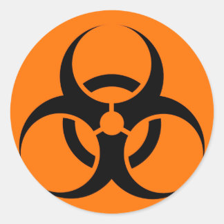 Warnzeichen für Biogefahr oder Biogefährdung - Ora Runder Aufkleber