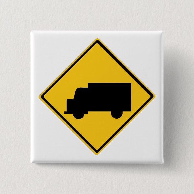 Warnzeichen für Straßenfahrzeuge Button (Vorderseite)