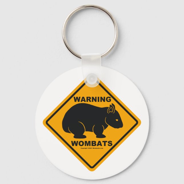 Warnzeichen für Wombat Schlüsselanhänger (Vorderseite)