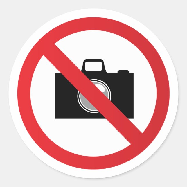 Warnzeichen ohne Kamera Runder Aufkleber (Vorderseite)