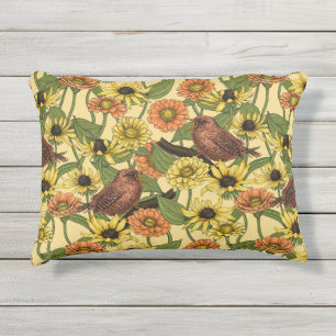 Warnzeichen und Blume, blassgelb Kissen Für Draußen