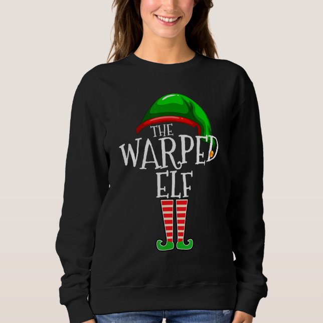 Warped Elf   Family Matching Group Christmas   Squ Sweatshirt (Vorderseite)