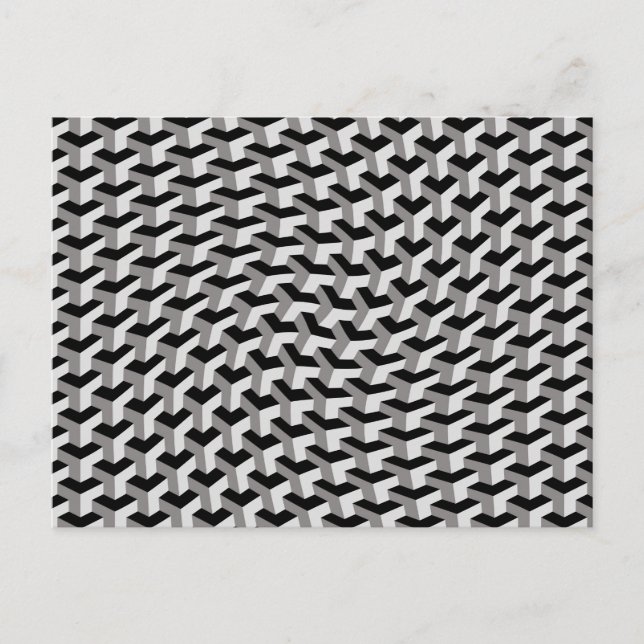 Warped Geometric Cubes Illusion Postcard Postkarte (Vorderseite)