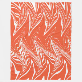 Warpfarben - orange und weiß fleecedecke