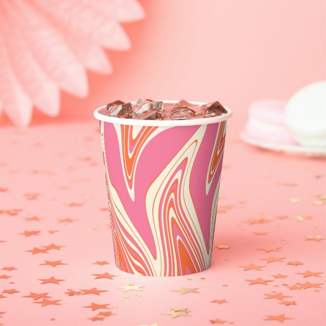 Warpfarben - Rosa, Orange und Creme Pappbecher (Insitu)