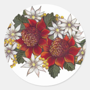 Warratha Flanell-Blume Runder Aufkleber
