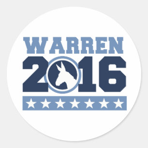 WARREN 2016 ROUND DONKEY -.png Runder Aufkleber