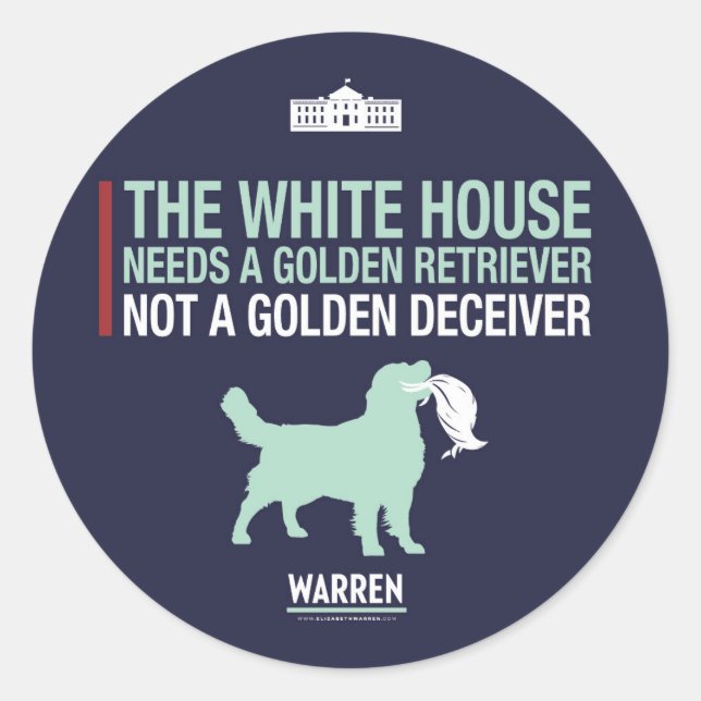 Warren 2020 - Bailey - Golden Retriever Runder Aufkleber (Vorderseite)