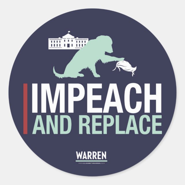 Warren 2020 - Bailey - Impeach & Replace Runder Aufkleber (Vorderseite)