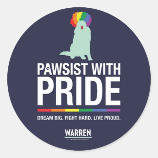 Warren 2020 - Bailey - Pawsist mit Pride Runder Aufkleber