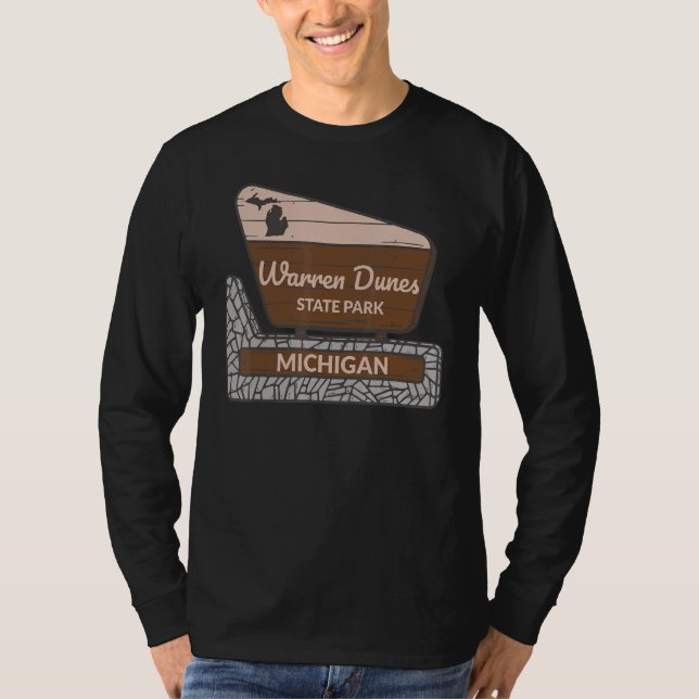 Warren Dunes Staat Park Michigan MI Welcome Sign V T-Shirt (Vorderseite)