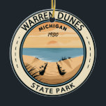 Warren Dunes Staat Park Michigan Vintag Keramik Ornament<br><div class="desc">Warren Dunes Staat Park Kunstwerk Design. Die großen Sanddünen des Parks und die Seestrande machen ihn zu einem der beliebtesten Staat-Parks von Michigan</div>