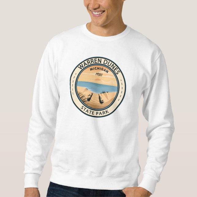 Warren Dunes Staat Park Michigan Vintag Sweatshirt (Vorderseite)
