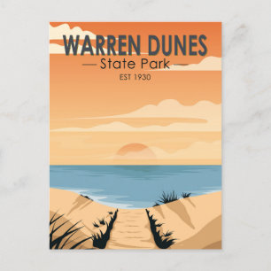 Warren Dunes State Park Michigan Vintage-Übersetzu Postkarte