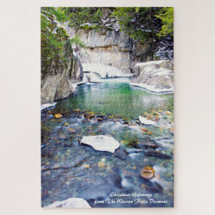 Warren Falls Vermont.Weihnachtsgrüße Puzzle