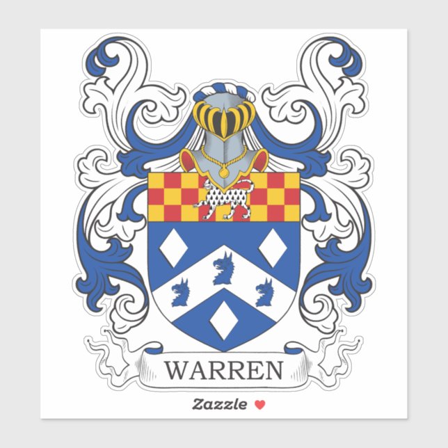 Warren Familienwappen Aufkleber (Blatt)