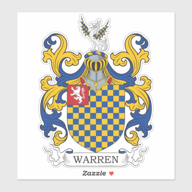 Warren Familienwappen Aufkleber (Blatt)