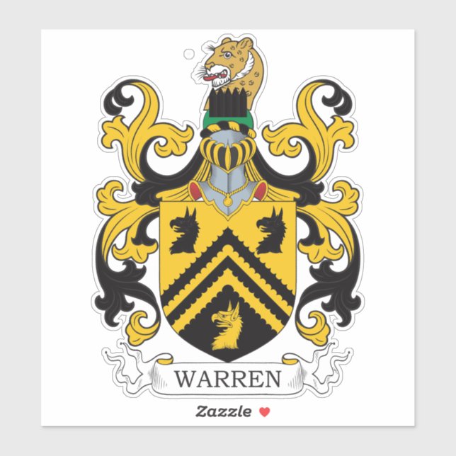 Warren Familienwappen Aufkleber (Blatt)