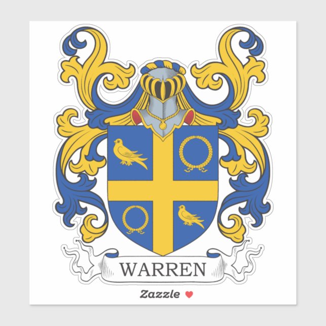Warren Familienwappen Aufkleber (Blatt)