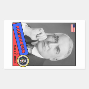 Warren G. Harding Baseball Card Rechteckiger Aufkleber