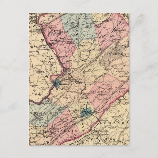 Warren Landkreis, NJ Postkarte (Vorderseite)