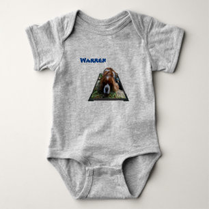 Warren Name mit Cavalier Dog, Baby Bodysuit Strampler