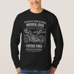 Warren OH USA Vintag Style Motorrad Design T-Shirt