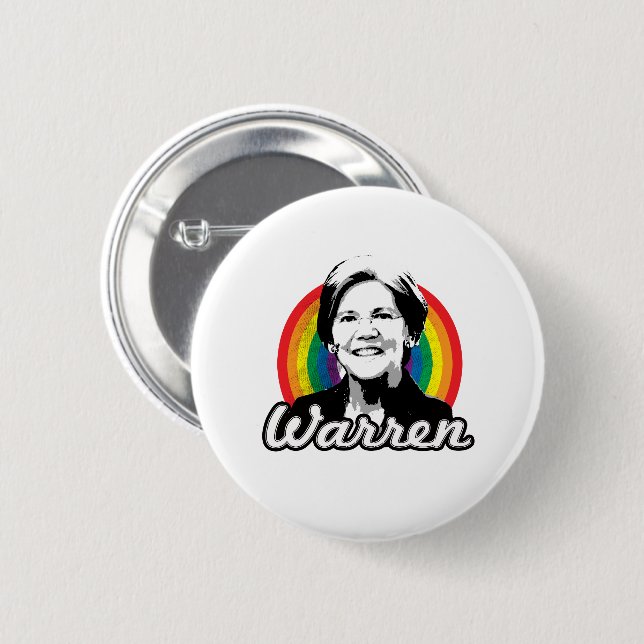 Warren Regenbogenstolz Button (Vorne & Hinten)
