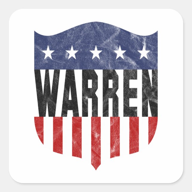 WARREN US Flagge Quadratischer Aufkleber (Vorderseite)