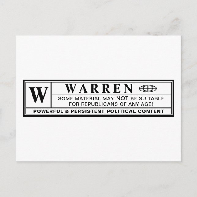 Warren Warnschild Postkarte (Vorderseite)