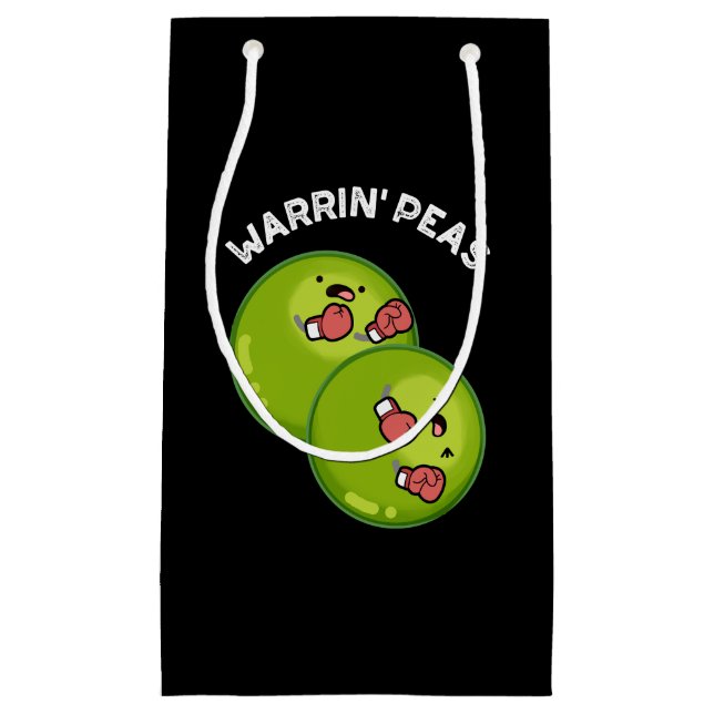 Warrin Peace Funny Pea Pun Dark BG Kleine Geschenktüte (Vorderseite)