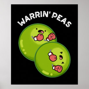 Warrin Peace Funny Pea Pun Dark BG Poster