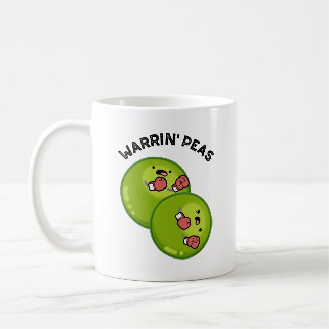 Warrin Peace Funny Pea Pun Kaffeetasse (Links)
