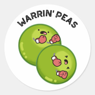 Warrin Peace Funny Pea Pun Runder Aufkleber