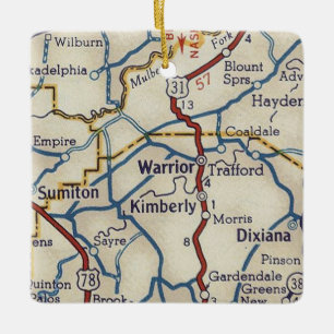 Warrior AL Vintag Map Keramikornament