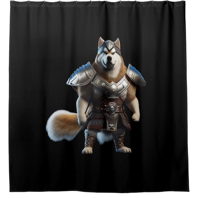 Warrior Alaskan Malamute Dog, Militär Alaskan Dog Duschvorhang (Vorderseite)